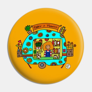 Flower Power Caravan Pin