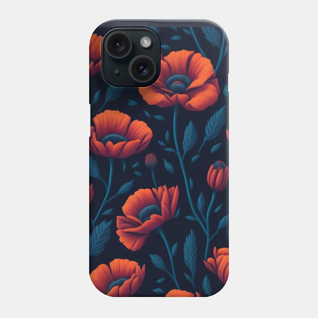 Poppies Flower Pattern Phone Case by Stylish Dzign