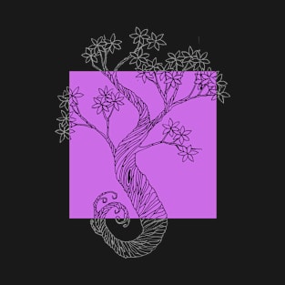 Purple Square Ink Tree T-Shirt