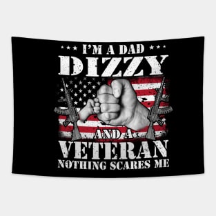 Vintage American Flag I'm A Dad Dizzy And A Veteran Nothing Scares Me Happy Fathers Day Veterans Day Tapestry