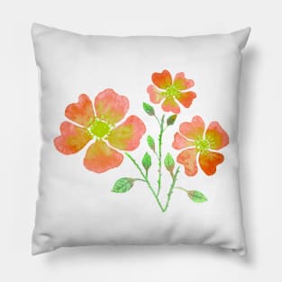 Wild Roses in Orange Pillow