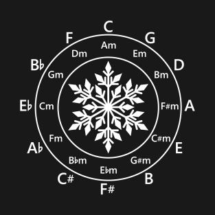 Circle of Fifths Snowflake Dark Theme T-Shirt