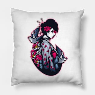 Japanese Geisha Design Pillow