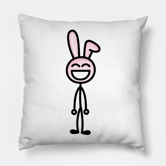 Bunny guy Pillow by hoddynoddy