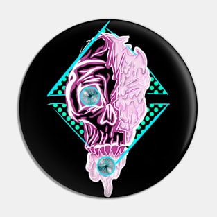 Abstract Skull Vibrant Colors Pin