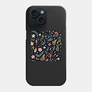 Ojibwe Floral Pattern | Native American Floral Design Black Phone Case