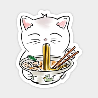 Cat eating a soup Magnet