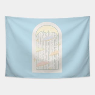 Rainy Night Sky Art Nouveau Tapestry