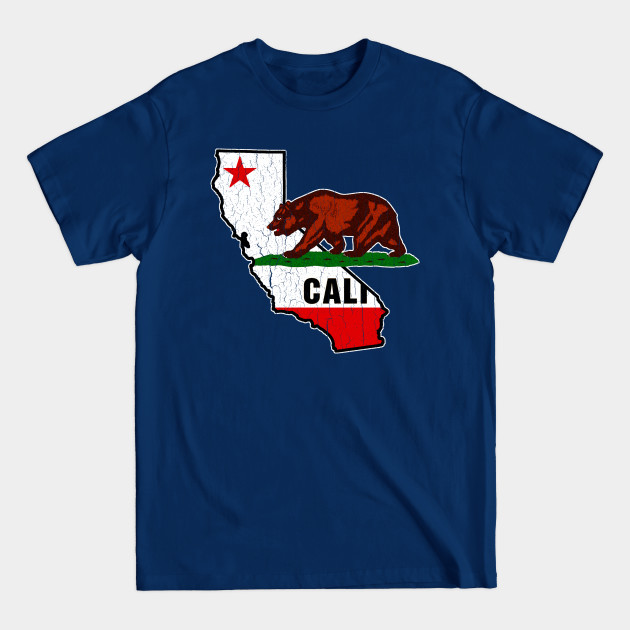 Disover California State Flag (vintage distressed look) - California State Flag - T-Shirt