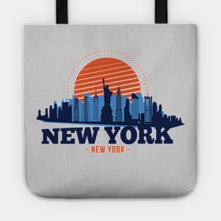 Retro New York City Skyline Tote