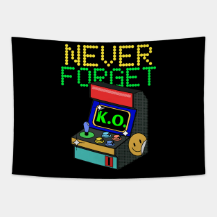 Never Forget Arcade Retro Vintage 70s 80s 90s T-Shirt Tapestry