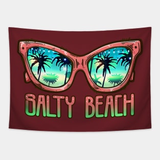 Salty Beach Glasses Tapestry