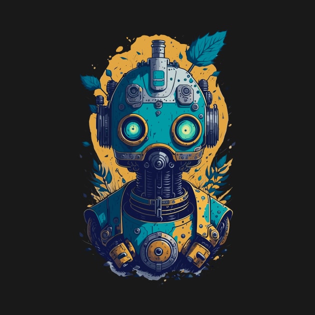 Robot with a Gun Face by SRArtShop