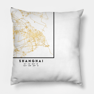 SHANGHAI CHINA CITY STREET MAP ART Pillow