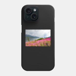 Blooming Fireweed Thunderstorm at Little Salmon Lake, Yukon Territory, Canada Phone Case