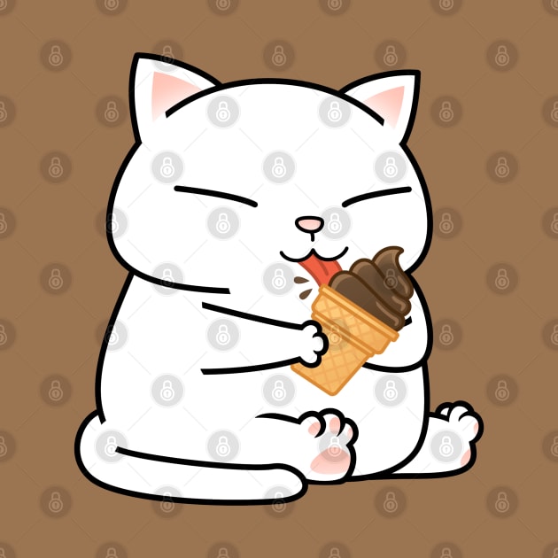 Chubby Cat Chocolate Ice Cream by Takeda_Art