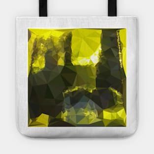 Electric Lime Yellow Abstract Low Polygon Background Tote