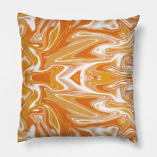 Orange Abstract Liquify Pattern Pillow