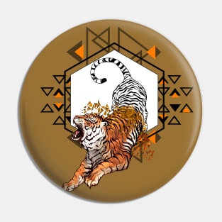 Geometric Tiger Pin