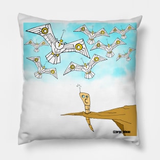 worm hole, eagle attack Pillow