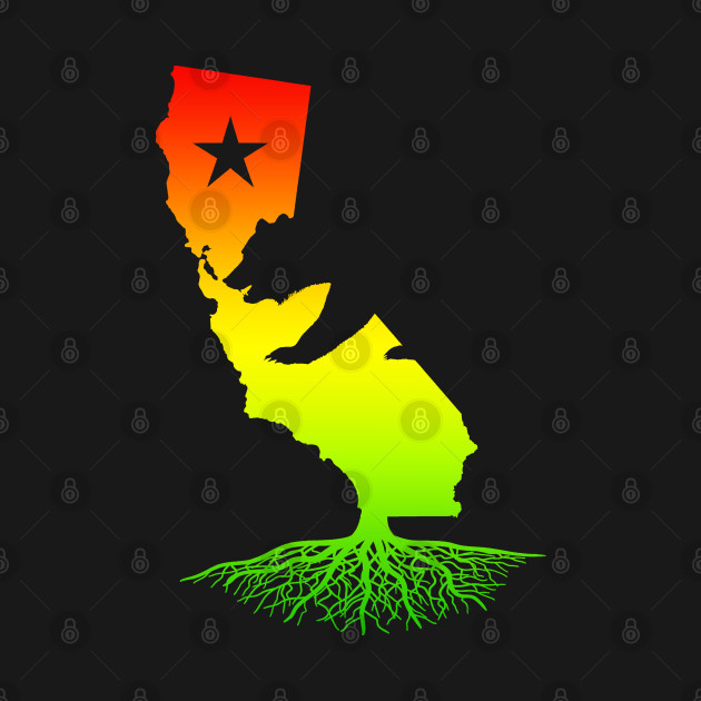 Disover California Roots (Rasta surfer colors) - California - T-Shirt