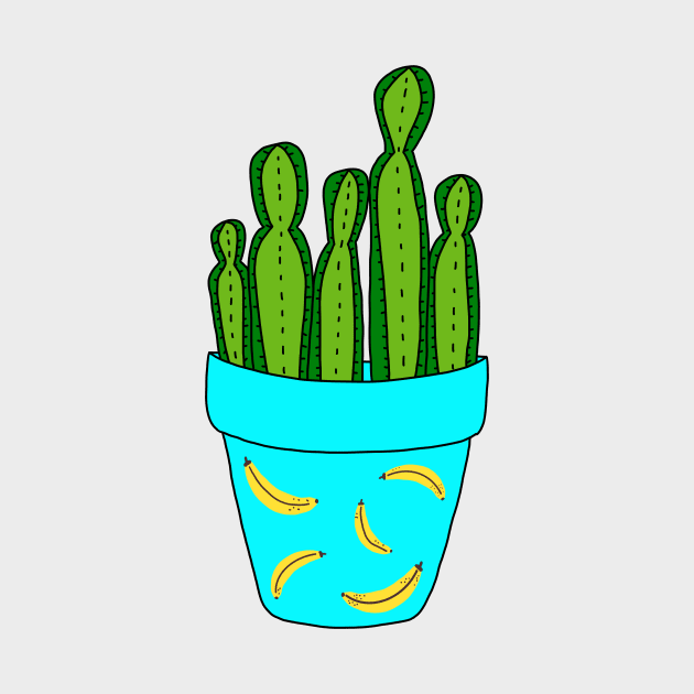 Cute Cactus Design #36: Banana Pot Cactus by DreamCactus