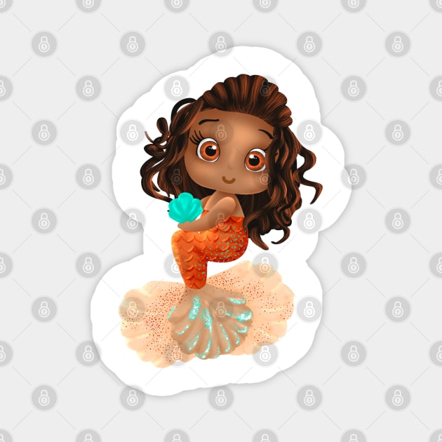 Mermaid, Black Girl Mermaid, African American Mermaid Magnet by UrbanLifeApparel