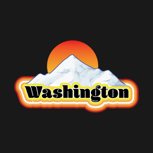 Retro Washington State Mountain Sun T-Shirt