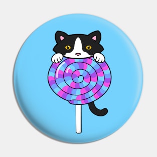 Happy Birthday Lollipop Cat Pin