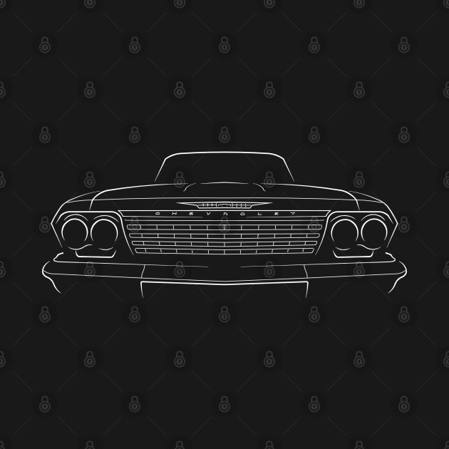 front/profile - 1962 Chevy Impala - Stencil, white by mal_photography