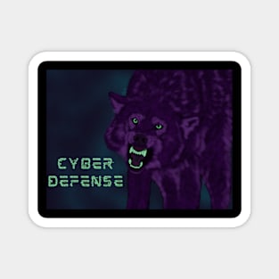 Cyber Defense Wolf Magnet