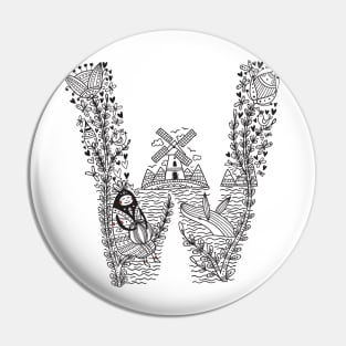 Letter W (Buu&Luu Alphabet) Pin