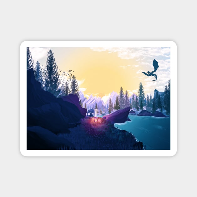 Camping in the mountains Magnet by TeEmporium