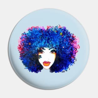 Blue Afro Brown eyes Natural Hair Queen Pin