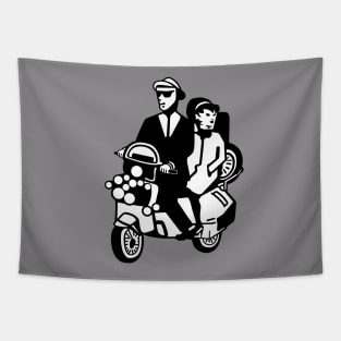 2-Tone Scooter Couple Tapestry