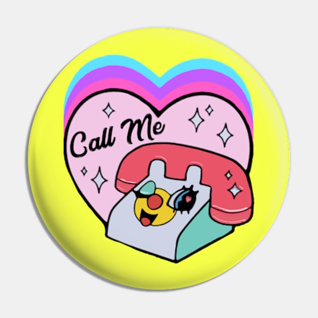 Cute Call Me Telephone Pin by BrandyRay