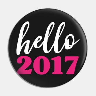 Hello 2017 Pink - Happy New Years Resolution Pin