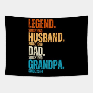 Legend Since 1960 Husband Since 1986 Dad Since 1990 Grandpa Since 2024 - Great Gift Ideas for Legendary Dads and Grandpas for Father's Day 2024 Tapestry