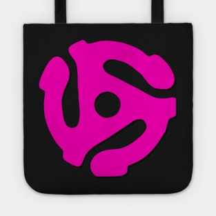 45 rpm record adaptor, neon pink Tote