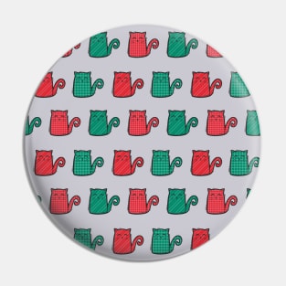 Patterned Christmas Cats Pin