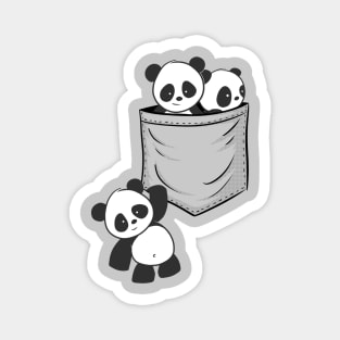 For Panda Lovers Cute Kawaii Baby Pandas In Pocket Magnet