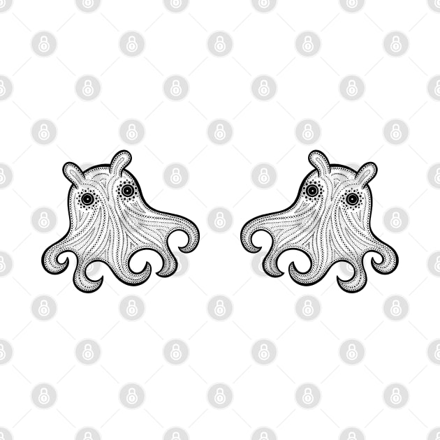 Flapjack Octopuses in Love - super cute octopi design - light colors by Green Paladin