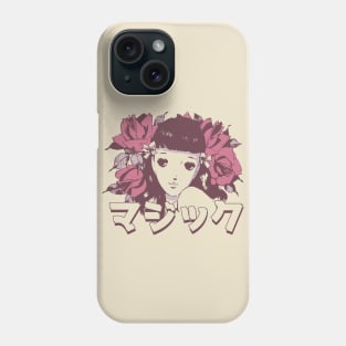 Anime Flower Girl 'Magic' In Japanese Aesthetic Otaku, Vintag Phone Case