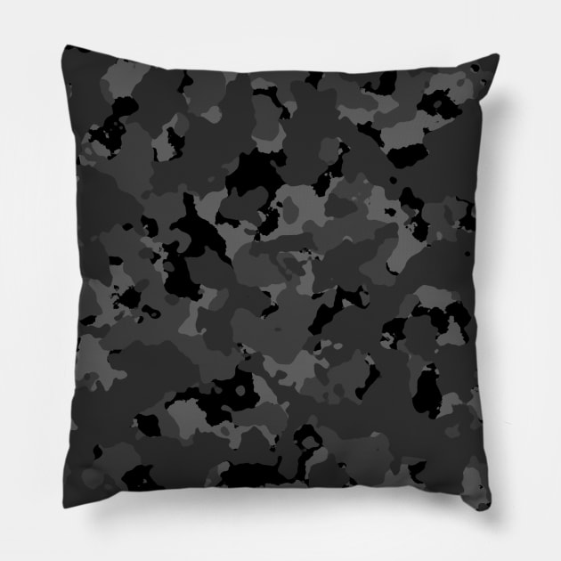 Black Camo Pillow by JerryWLambert