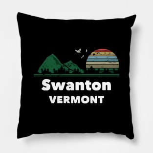 Mountain Sunset Flying Birds Outdoor Swanton Vermont Pillow