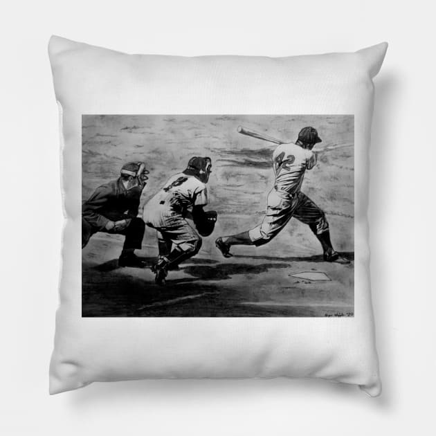 Jackie Robinson Pillow by BryanWhipple