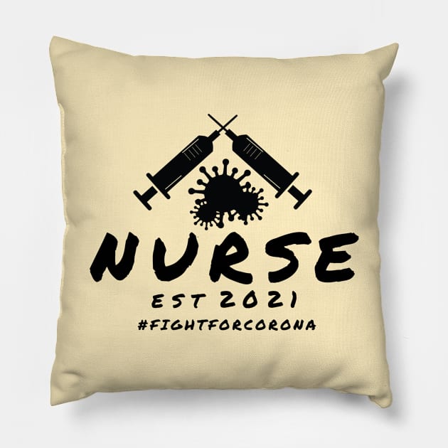 Nurses 2021 Shirt, Nurse Shirts, Quarantine Shirt, Front Line Hero Shirt, Nurse Hero Shirt, They are superhero black Pillow by Aspita