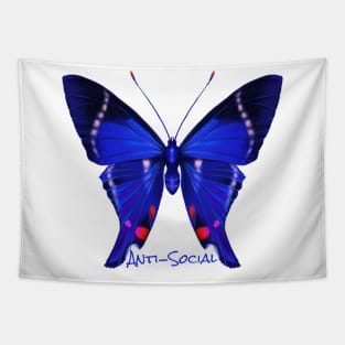 Anti-Social Butterfly Blue Tapestry