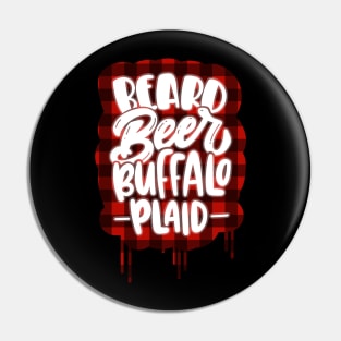 Beard, Beer & Buffalo Plaid Pin