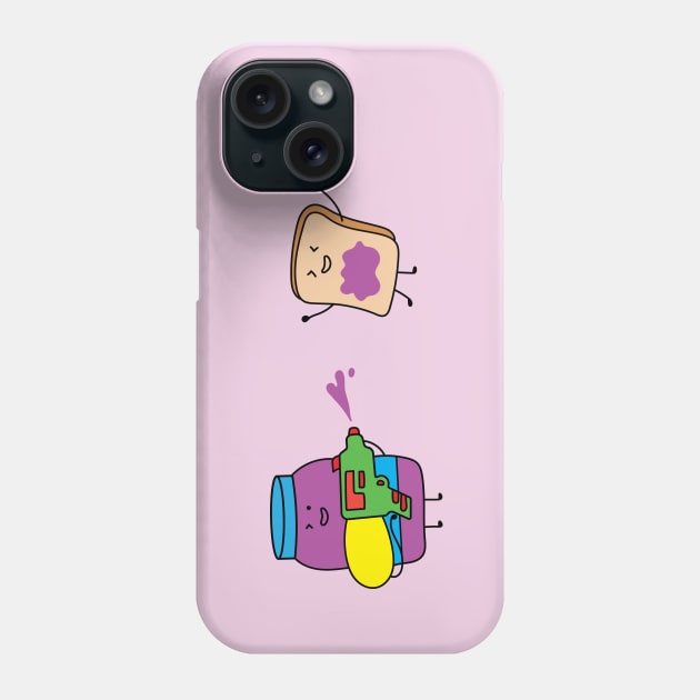 cute blueberry jam playing with bread Phone Case by wordspotrayal